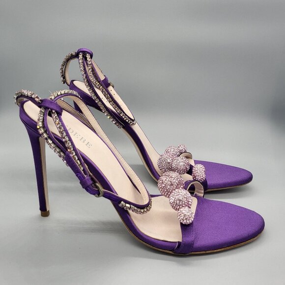 GEDEBE Crystal Embellished Jill Satin Sandals - Picture 3 of 15